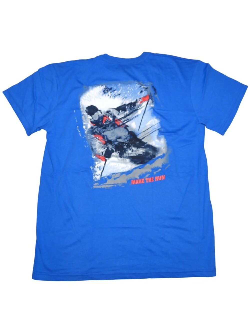 Vintage 1990s Marlboro Blue Skiing Make The Run T-Shirt Mens XL Cigarette Tee